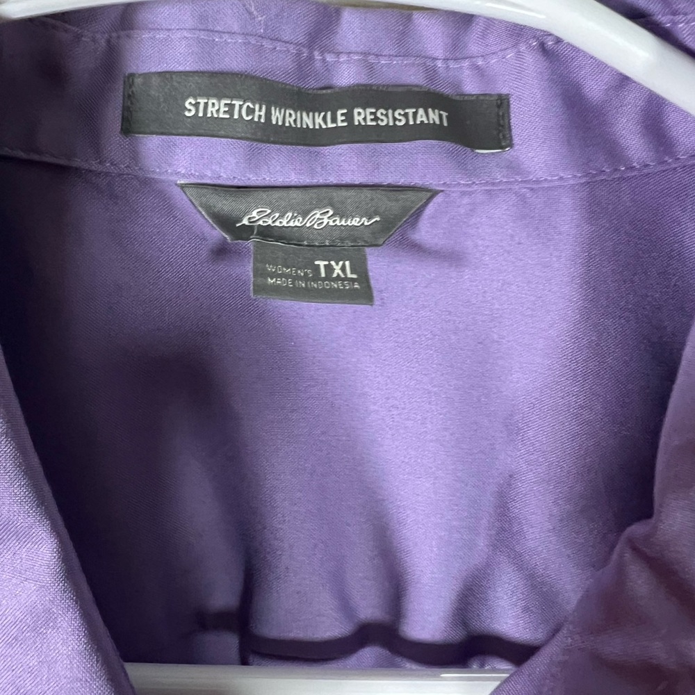 Eddie Bauer Wrinkle Resistant Purple Button Down Shirt - TALL XL - Picture 3 of 3